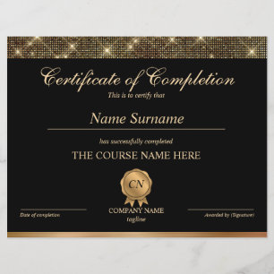 Certificate of Completion Award Course Completion