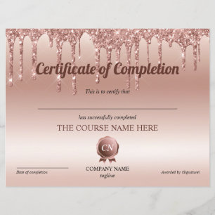 Certificate of Completion Award Course Completion