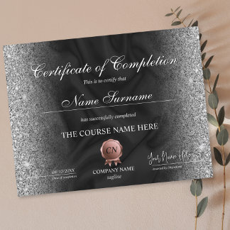 Certificate of Completion Award Course Completion