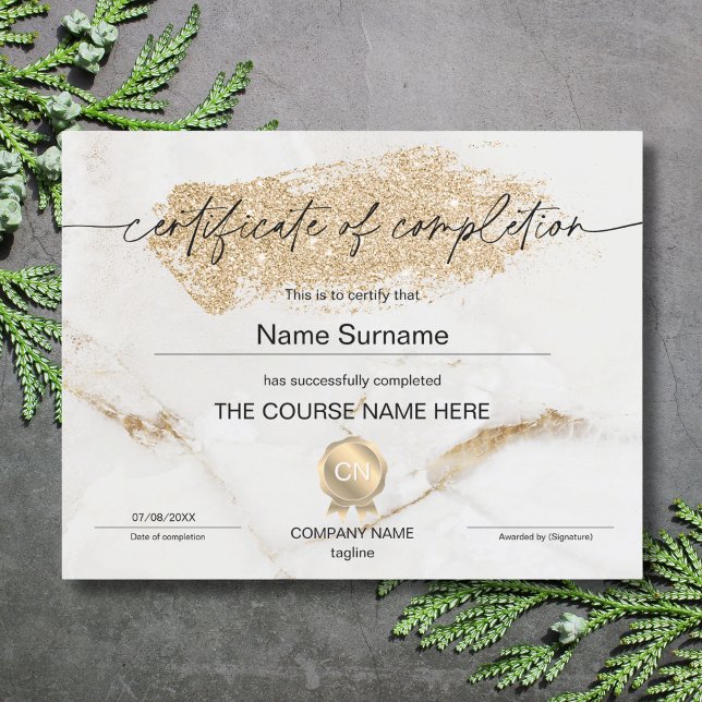 Certificate of Completion Award Course Completion (Creator Uploaded)