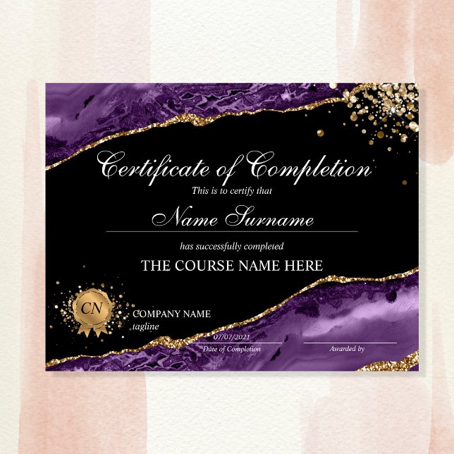 Certificate of Completion Award Course Completion (Creator Uploaded)