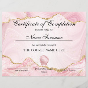 Certificate of Completion Award Course Completion