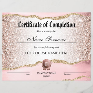 Certificate of Completion Award Course Completion