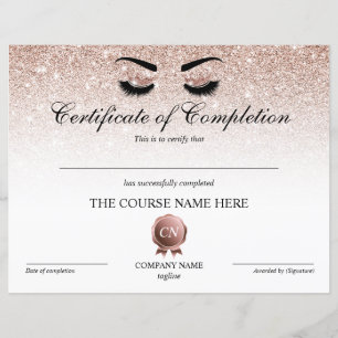 Certificate of Completion Award Course Completion