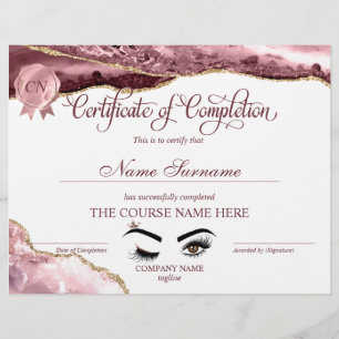 Certificate of Completion Award Course Completion