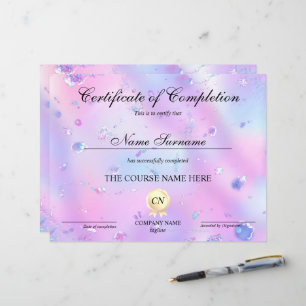 Certificate of Completion Award Course Completion