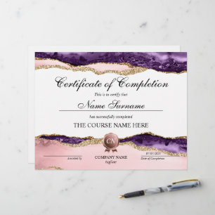 Certificate of Completion Award Course Completion