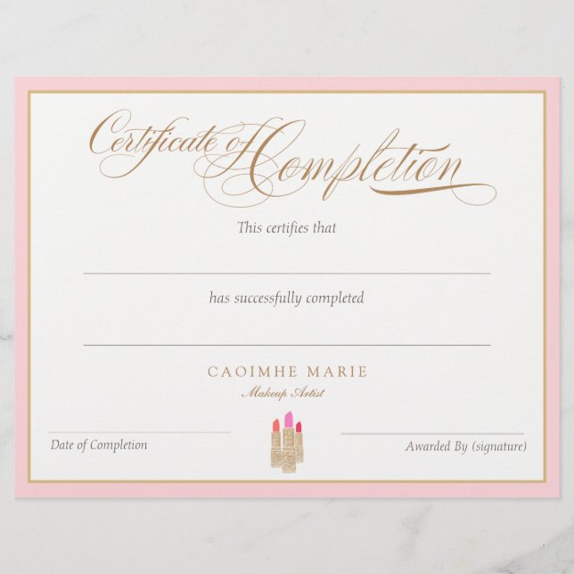 Certificate of Completion Award Flyer (Front)