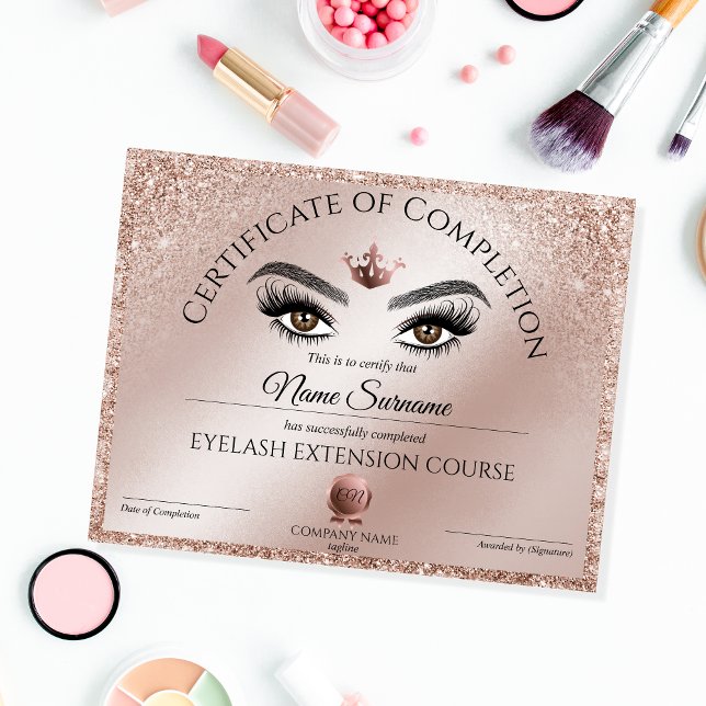 Certificate of Completion Award lashes Course (Creator Uploaded)