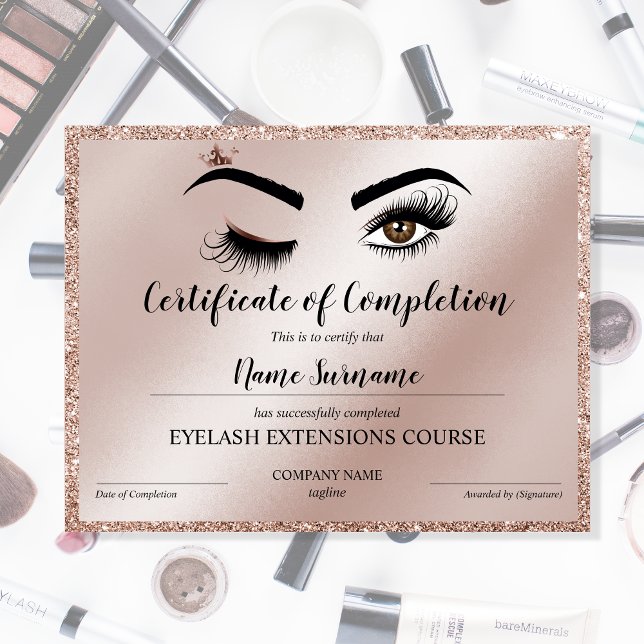 Certificate of Completion Award lashes Course (Creator Uploaded)