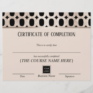 Certificate of Completion Award Luxury Gold 