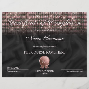 Certificate of Completion Award Makeup lash Course