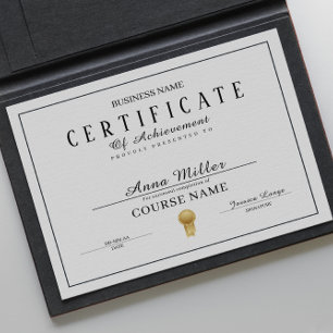 Certificate Of Completion Awards Black And White