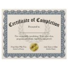 Certificate of Completion Blue Customisable 8.5x11