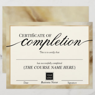 Certificate of Completion Gold Agate Award