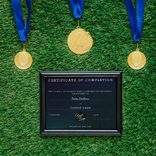 Certificate of Completion Modern Black Masculine