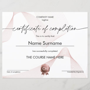 Certificate of Completion Participation Diploma
