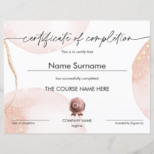 Certificate of Completion Participation Diploma
