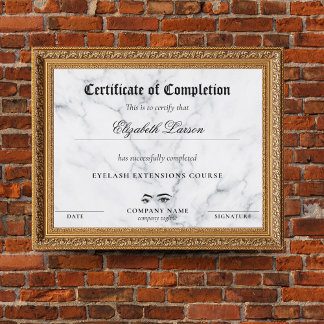 Certificate of Completion Proficiency Marble Theme