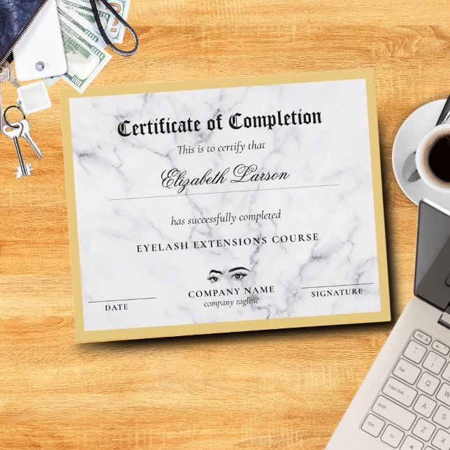 Certificate of Completion Proficiency Marble Theme (Creator Uploaded)