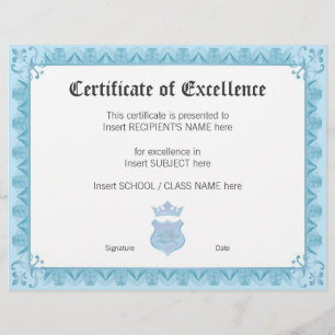CERTIFICATE OF EXCELLENCE