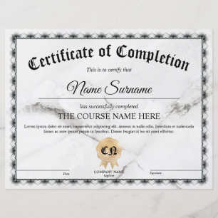 Certificate of Participation Award Course