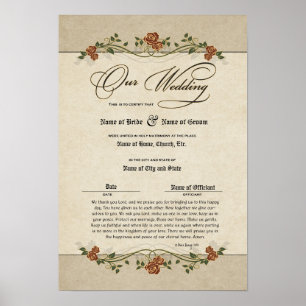 Certificate Wedding-Marriage-(Ornamental Keepsake) Poster