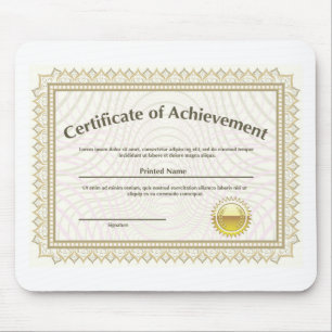 Certificate with golden seal mouse mat