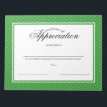 Certificates of Appreciation Notepad<br><div class="desc">Change the bacground colour of these polka dot certificates of appreciation or other awards that you can personalise for your group,  team or organisation.  Note pad of 40 identical certificates can be individually hand personalised after purchase.</div>