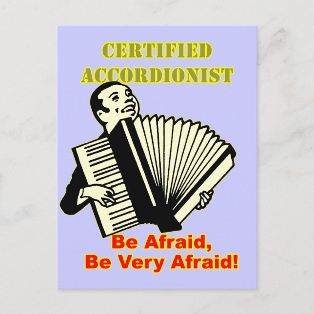 Certified Accordionist Postcard (Front)