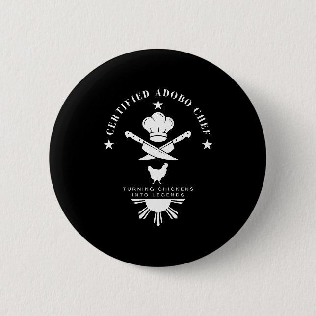 Certified Adobo Chef New Filino Graphics Statement 6 Cm Round Badge (Front)