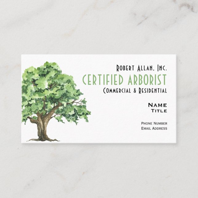 Certified Arborist Business Card (Front)