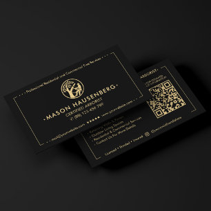 Certified Arborist Tree Service Contractor Black Business Card