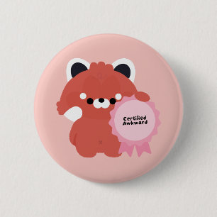 Certified Awkward Red Panda 6 Cm Round Badge