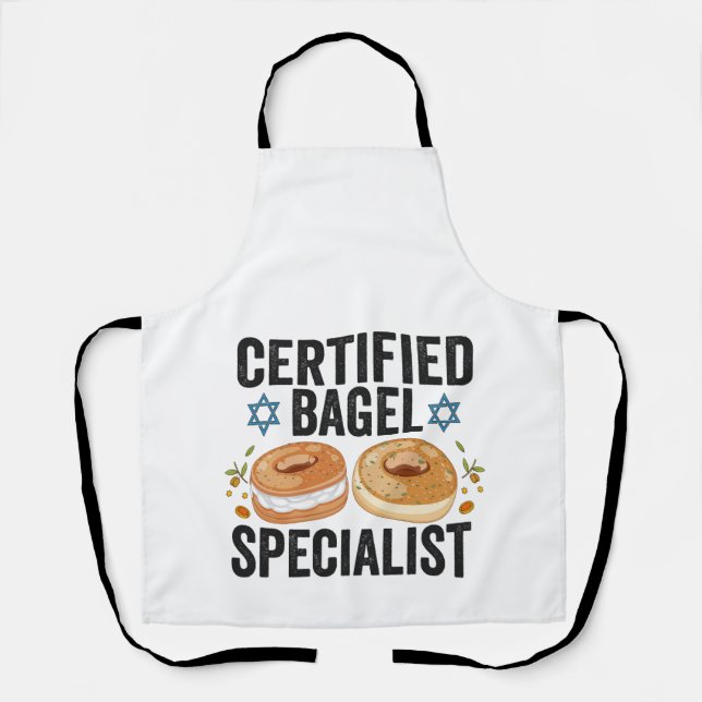 Certified Bagel Specialist Funny Jewish Hanukkah  Apron (Front)