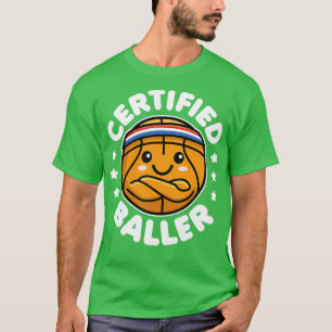 Certified Baller Cute Kawaii Basketball Design T-Shirt