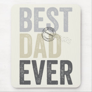 Certified Best Dad Ever Father's Day Typography Mouse Mat