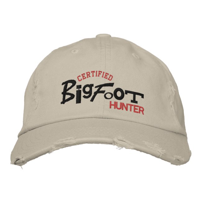 Certified BIGFOOT Hunter Halloween Embroidery Hat (Front)
