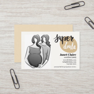 certified birth doula business card