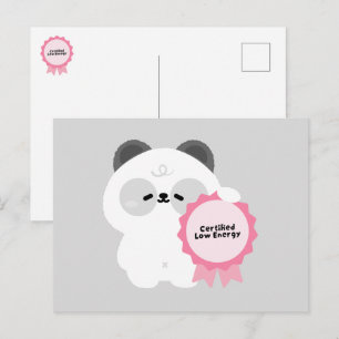 Certified Burnt Out Panda Holiday Postcard
