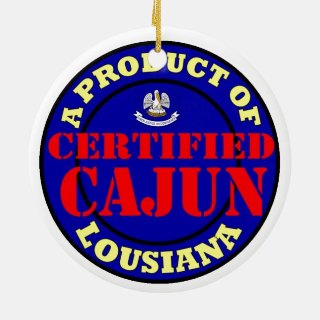 CERTIFIED CAJUN CERAMIC TREE DECORATION (Back)
