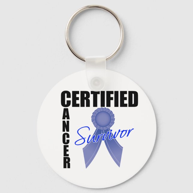 Certified Cancer Survivor - Colon Cancer Key Ring (Front)