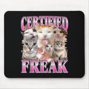 Certified cat graphic bootleg funny gen z humor mouse mat