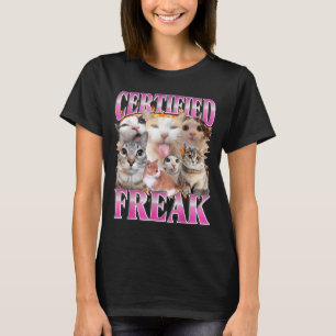 Certified cat graphic bootleg funny gen z humor  T-Shirt