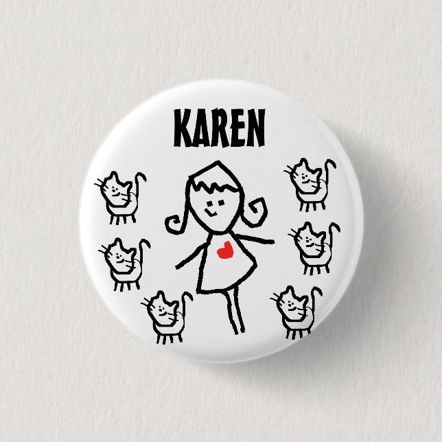 Certified Cat Lady 3 Cm Round Badge (Front)