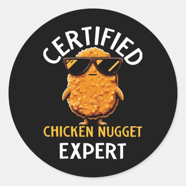  Certified Chicken Nugget Expert Classic Round Sticker (Front)