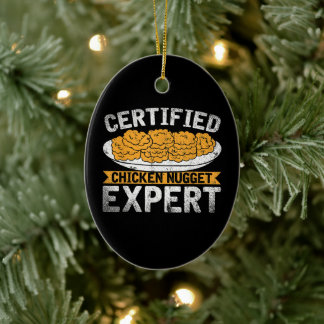 Certified Chicken Nugget Expert| Funny Chicken Ceramic Tree Decoration