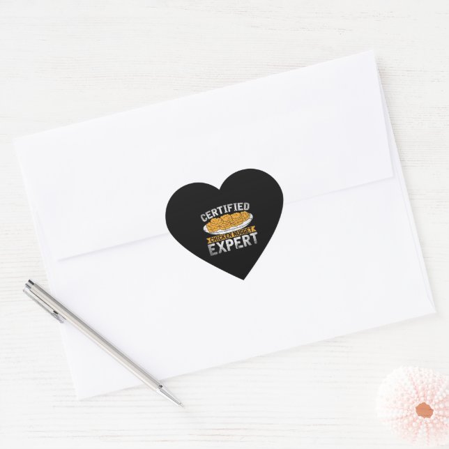 Certified Chicken Nugget Expert| Funny Chicken Heart Sticker (Envelope)