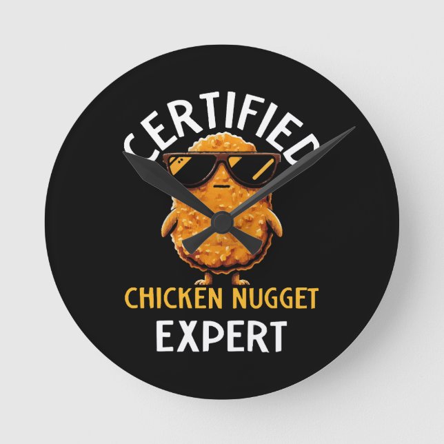  Certified Chicken Nugget Expert Round Clock (Front)