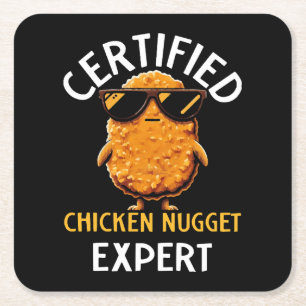 Certified Chicken Nugget Expert Square Paper Coaster